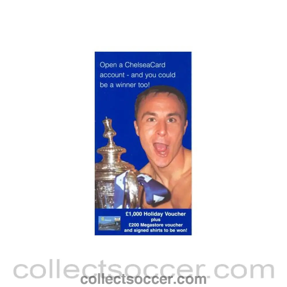 Open a Chelsea Card Account leaflet - Collect Soccer