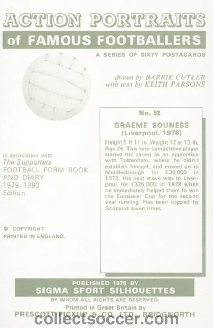 Original Sigma Card Graeme Souness Liverpool in Mint Condition
