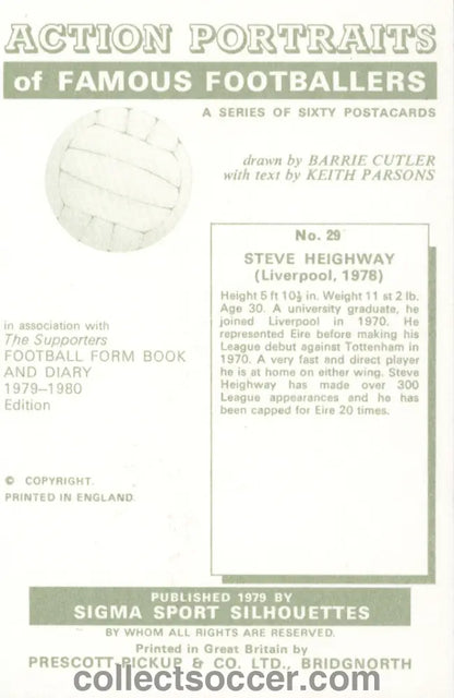 Original Sigma Card Steve Heighway Liverpool in Mint Condition