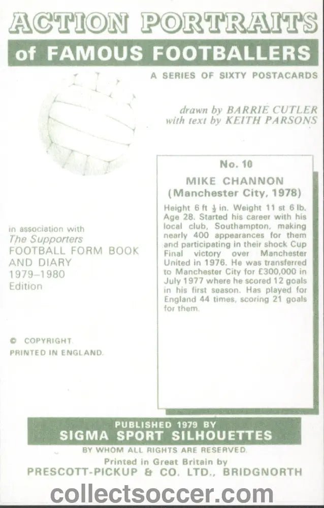 Original Sigma Sports Card Mike Channon Manchester City - Collect Soccer