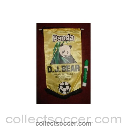 Panda D.J. Bear - Support sportsmanship fairplay and family entertainment - Pennant once property of the football