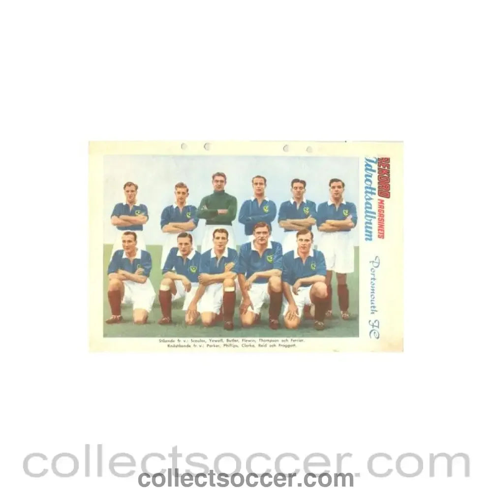 Portsmouth FC colour team photograph - Rekord Magazine