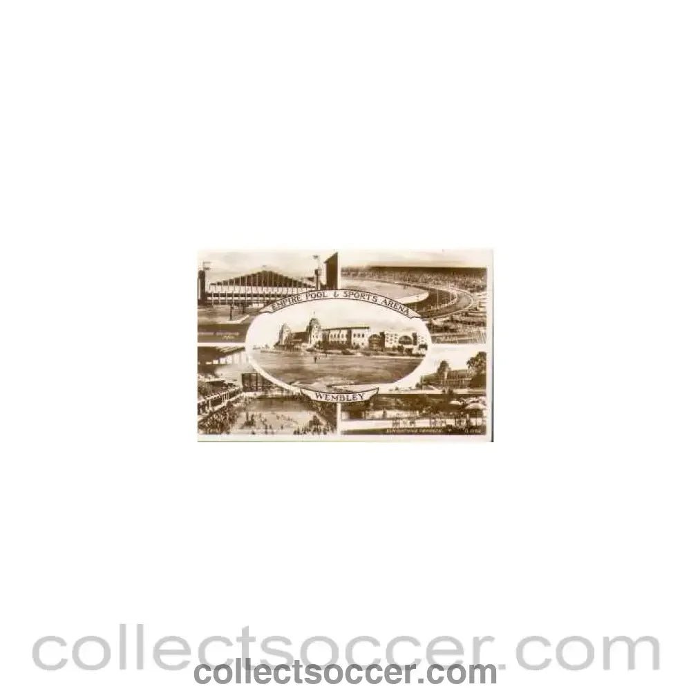 Pre War Wembley Postcard 5 images depicts pool - Collect Soccer