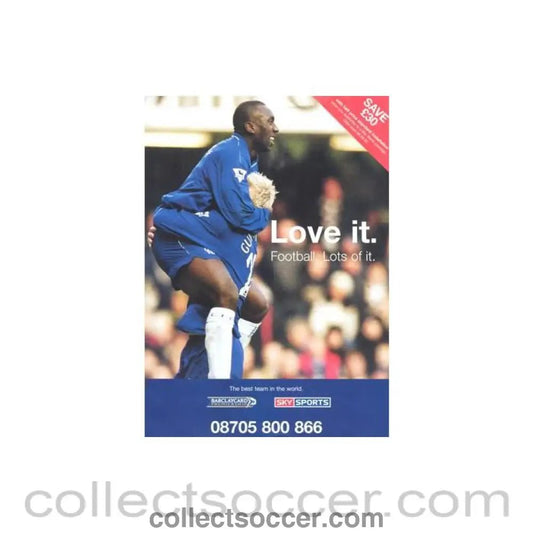 Premier League Sky Sport leaflet - Collect Soccer