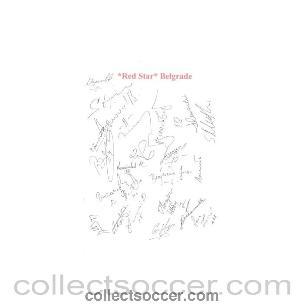 Red Star Belgrade signatures - Collect Soccer