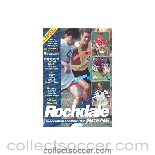 Rochdale v Manchester United, Bury and Burnley official programme - Collect Soccer