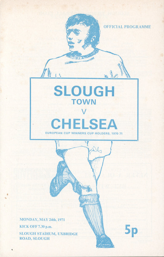 1971 Slough v Chelsea official programme 24/05/1971