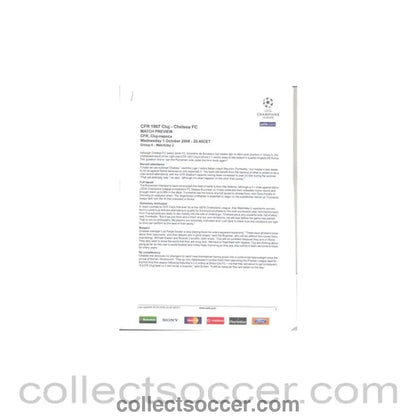SFR Cluj v Chelsea PressKit 01/10/2008 - Collect Soccer