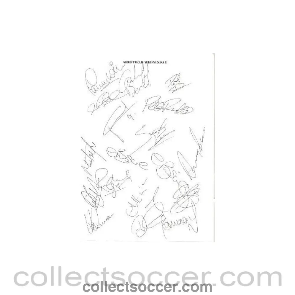 Sheffield Wednesdat signatures of all footballers - Collect Soccer