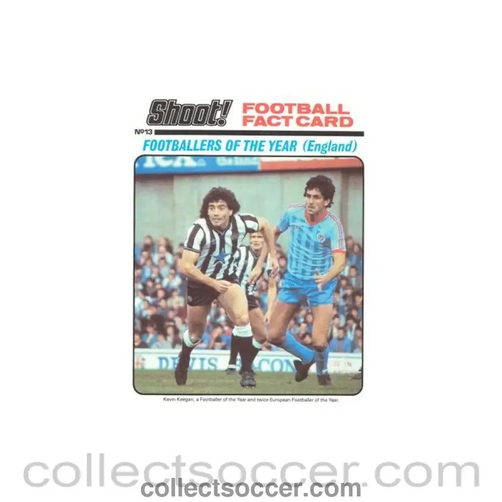 Shoot! produced card titeled Footballers of the Year England - Collect Soccer