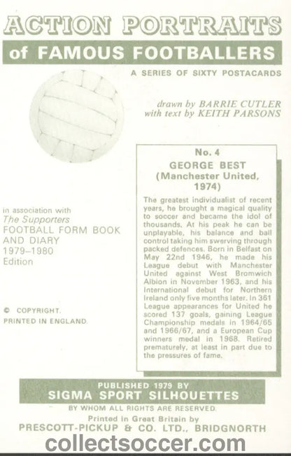 Sigma Sport Card George Best Manchester United Mint Condition