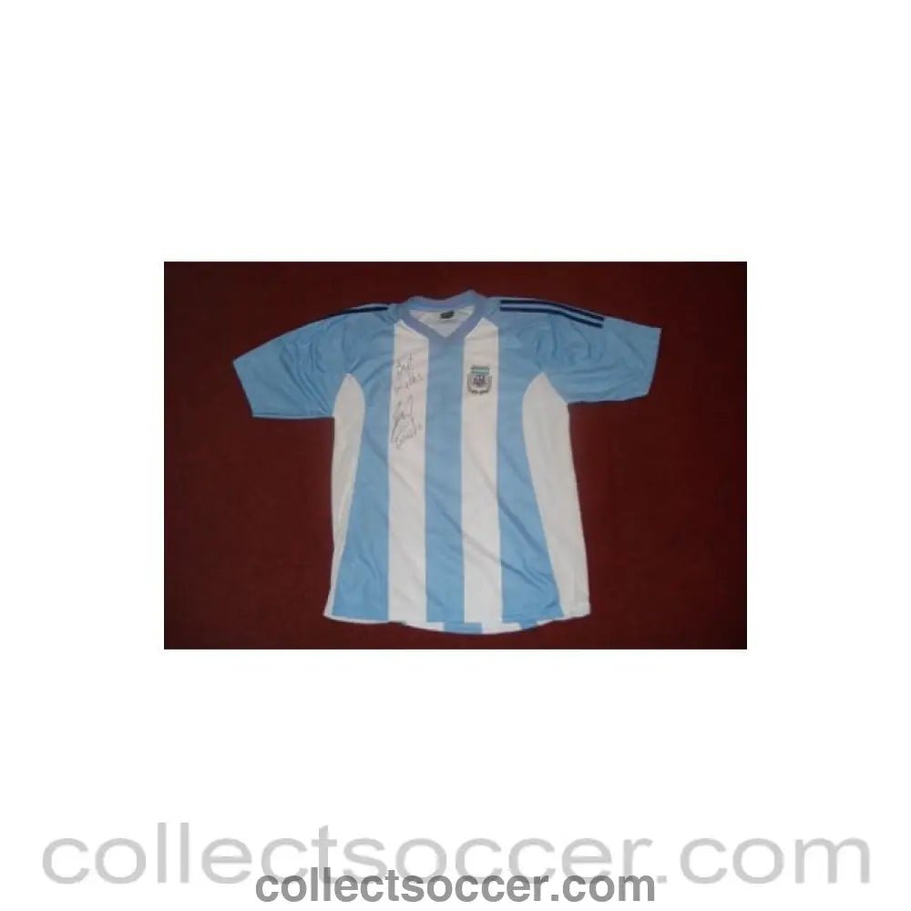 Signed by Crispo Argentinean replica shirt - Collect Soccer