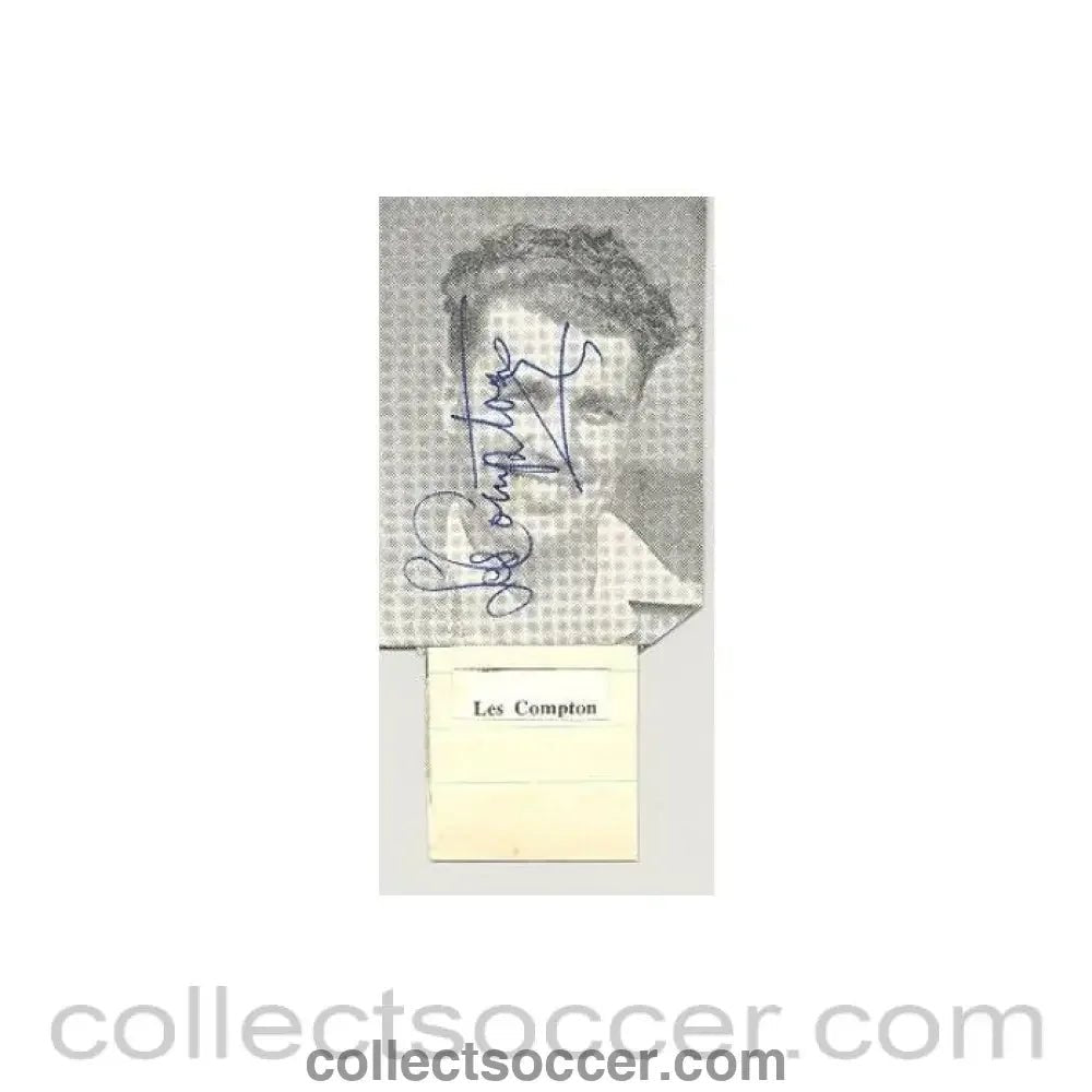 Signed Newspaper Cutting Photograph Les Compton - Collect Soccer