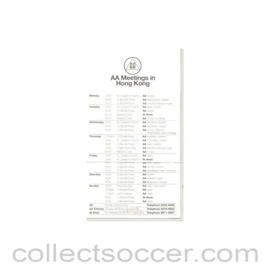 Small Hong Kong map and AA Meetings schedule