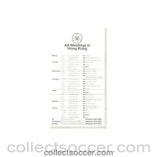 Small Hong Kong map and AA Meetings schedule - Collect Soccer