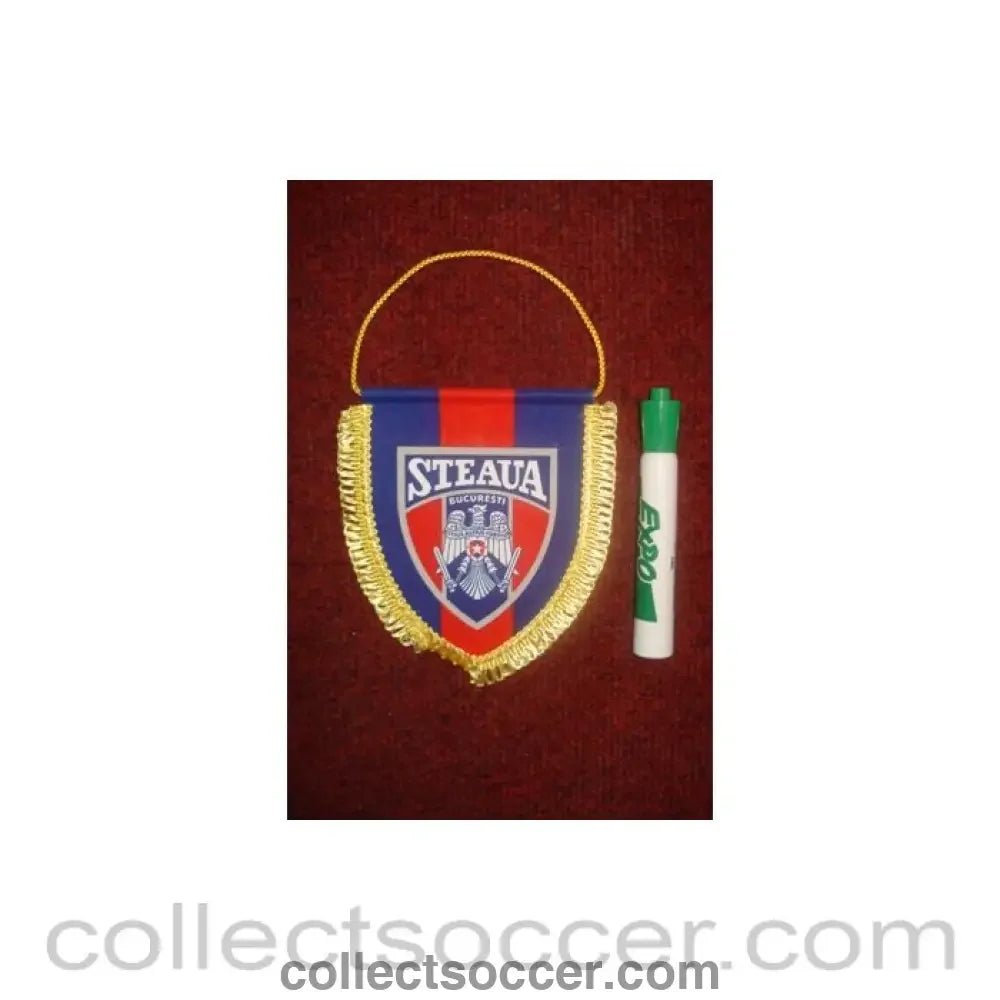 Steaua, Bucurest, Rumania Pennant once property of the football referee Neil Midgley - Collect Soccer