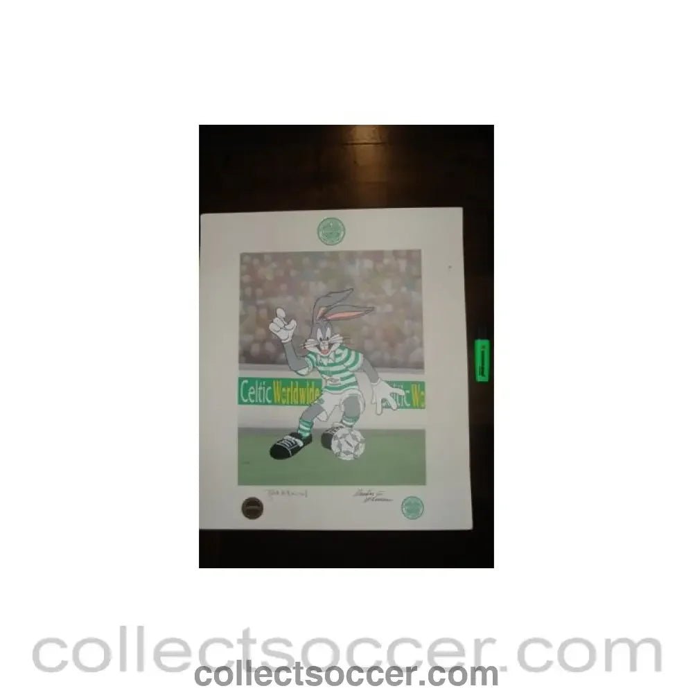 The Celtic Big Bunny Fine Arts Limited Edition original print originally signed by the artist - Collect Soccer
