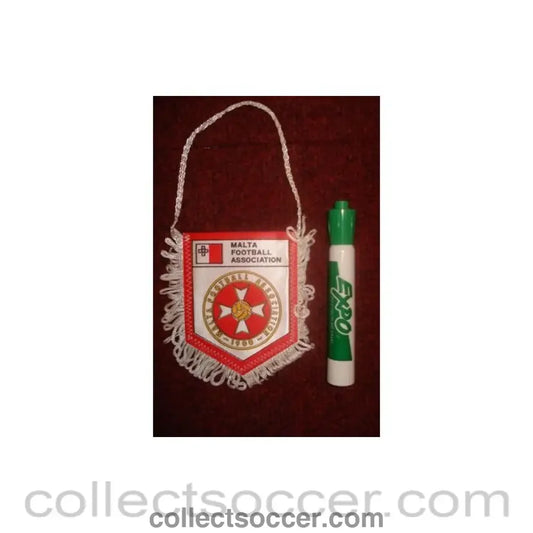 The Malta Football Association small Pennant once property of the football referee Neil Midgley