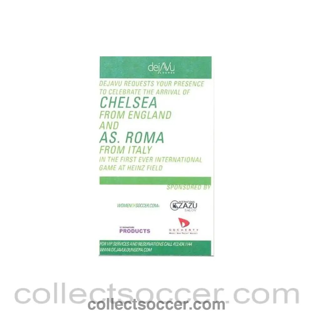 To celebrate the arrival of Chelsea and Roma at Heinz Field stadium USA small flyer - Collect Soccer