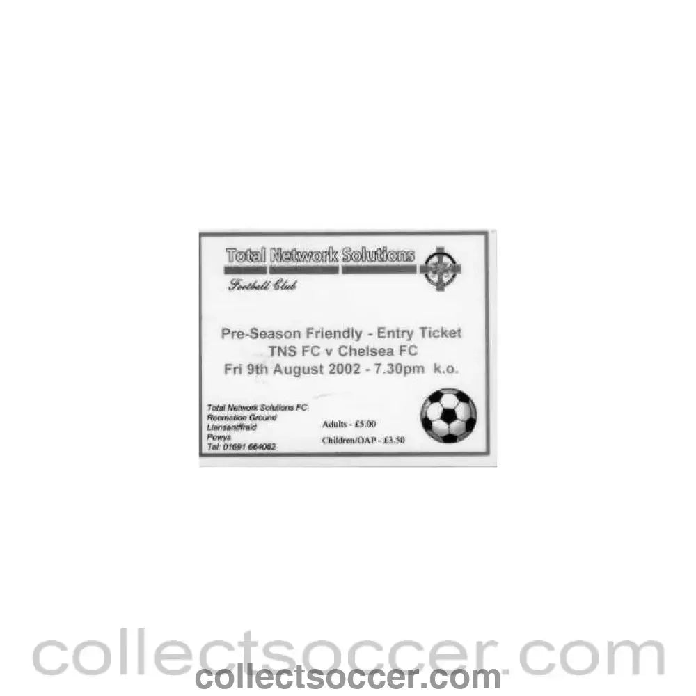 Total Network Solutions v Chelsea Laminated Ticket - Collect Soccer