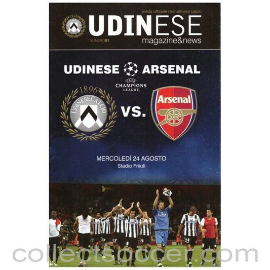 2011 Udinese v Arsenal Official Programme - Collect Soccer