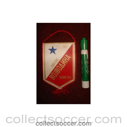 Voivodina Novi Sad small Pennant once property of the football referee Neil Midgley