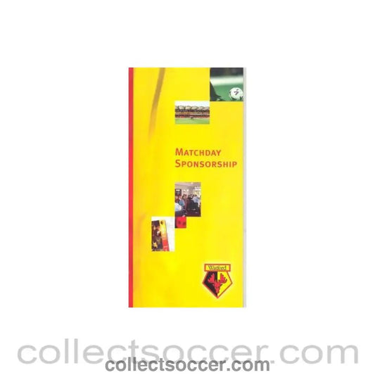 Watford Matchday Sponsorship flyer - Collect Soccer