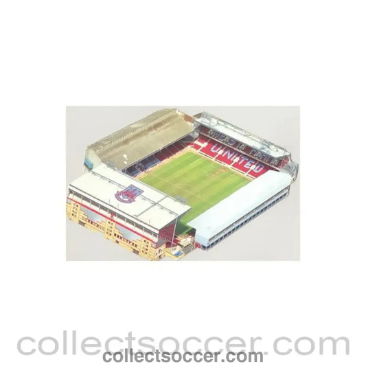 West Ham United Stadium postcard with the shape of the stadium