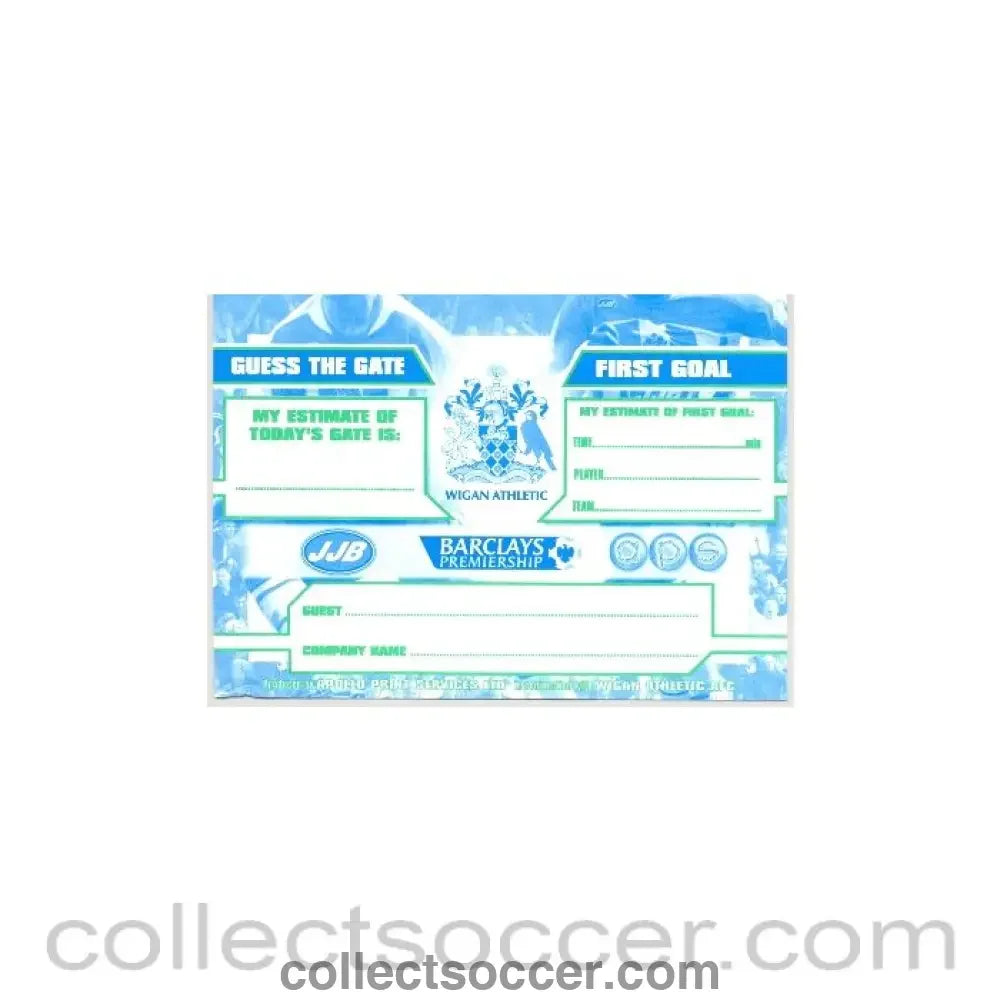 Wigan Athletic Guess Card