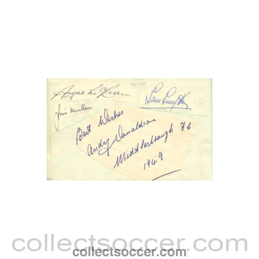 Wolverhampton Wanderers and Derby County Autographs