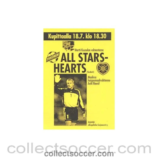 Ykkonen All Stars v Heart of Midlothian official programme - Collect Soccer