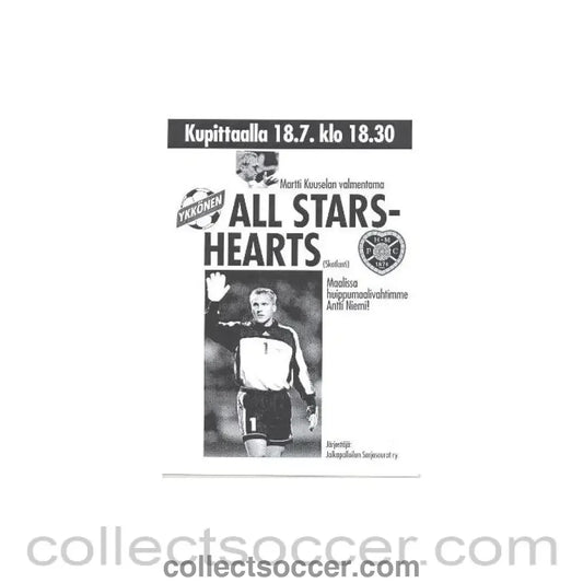Ykkonen All Stars v Heart of Midlothian official programme - Collect Soccer