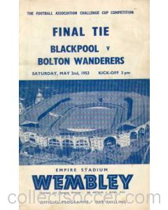 1953 FA Cup Final Programme Blackpool v Bolton Wanderers