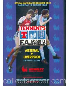1989 Charity Shield Official Programme Arsenal v Liverpool