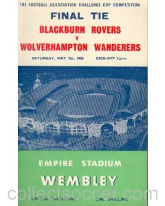 1960 FA Cup Final Programme Blackburn Rovers v Wolverhampton Wanderers
