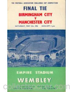 1956 FA Cup Final Programme Birmingham City v Manchester City