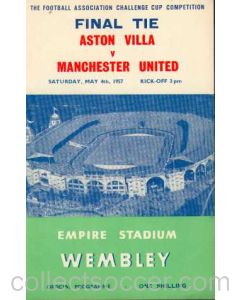 1957 FA Cup Final Programme Aston Villa v Manchester United