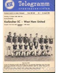 1966 Karlsruher SC V West Ham United programme