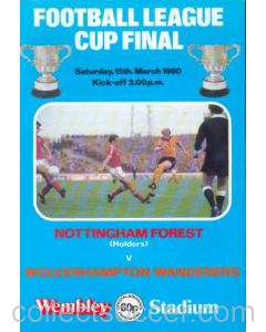 1980 League Cup Final Programme Nottingham Forest v Wolverhampton Wanderers