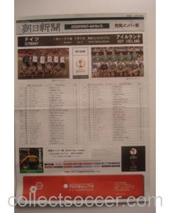 2002 World Cup Germany v Ireland official large colour teamsheet/programme
