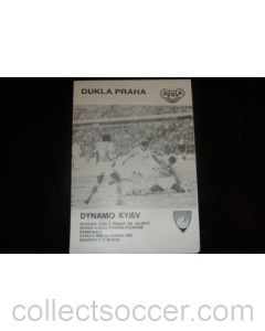 1986 European Cup Winners Cup Semi-Final Dukla Prague v Dynamo Kiev official programme 16/04/1986