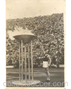 1952 15th Olympic Games in Helsinki, Finland postcard, featuring the Opening Ceremony