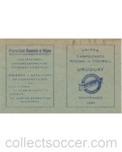 1930 World Cup in Montevideo Uruguay schedule of the games card