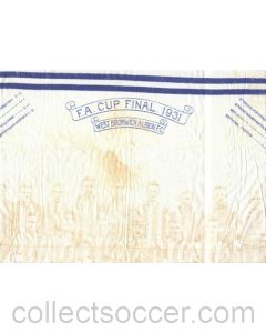1931 FA Cup Final West Bromwich Albion coffee table cloth Very Rare!