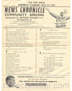 1952 FA Cup Final News Chronicle Song Sheet