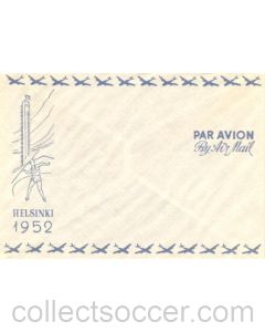 15th Olympics Helsinki 1952 By Air Mail unused envelope