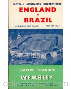 1956 England V Brazil Programme 09/05/1956