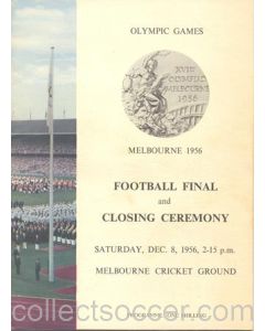 1956 Olympics in Melbourne - Football Final and Closing Ceremony 08/12/1956 official programme