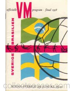 1958 World Cup Final Brazil V Sweden Programme