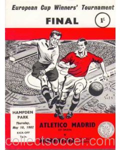 1962 Cup Winners Cup Final Official Programme Atletico Madrid v Fiorentina